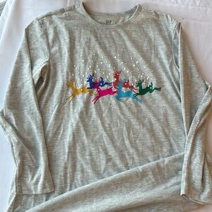 Gap girls Christmas nightgown with colorful reindeer
